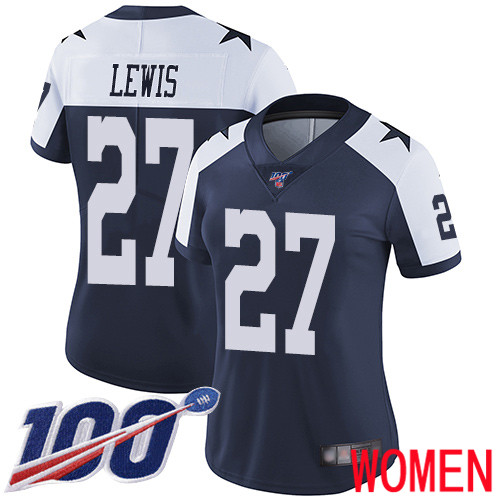 Women Dallas Cowboys Limited Navy Blue Jourdan Lewis Alternate #27 100th Season Vapor Untouchable Throwback NFL Jersey->dallas cowboys->NFL Jersey